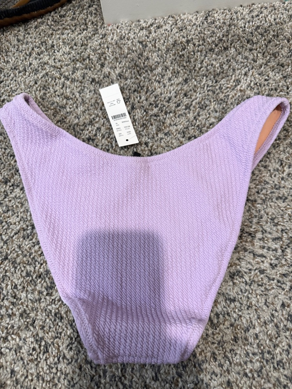 J. Crew Bikini Bottom Curved High Waist Purple Scrunchie NWT medium - Picture 3 of 3